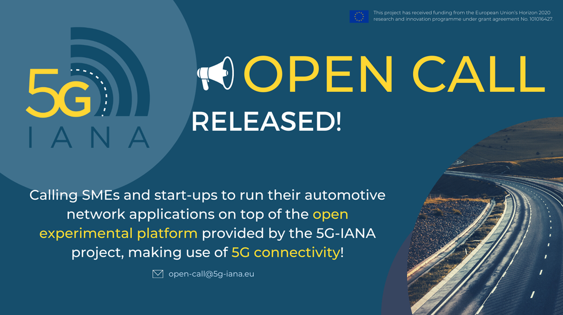 5G-IANA #1st Open Call for SMEs in the automotive vertical sector