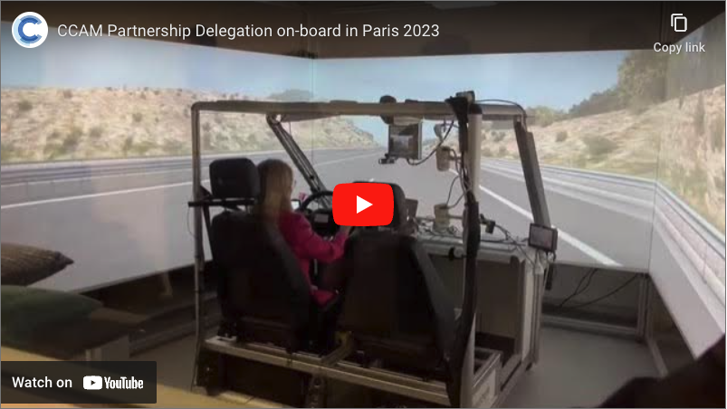 CCAM Partnership Delegation on-board in Paris Driving Test