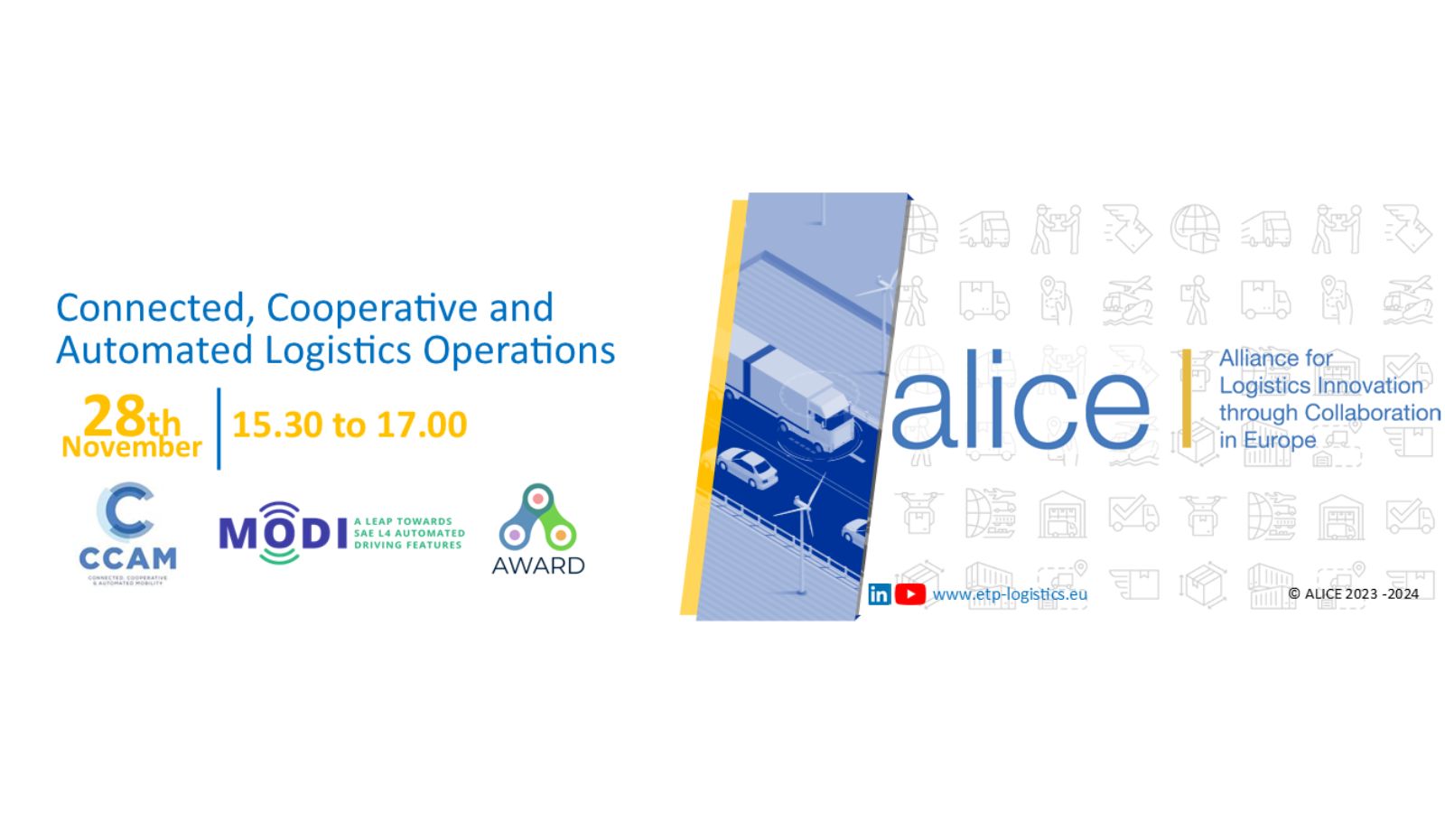 Connected, Cooperative and Automated Logistics Operations Activity Field banner