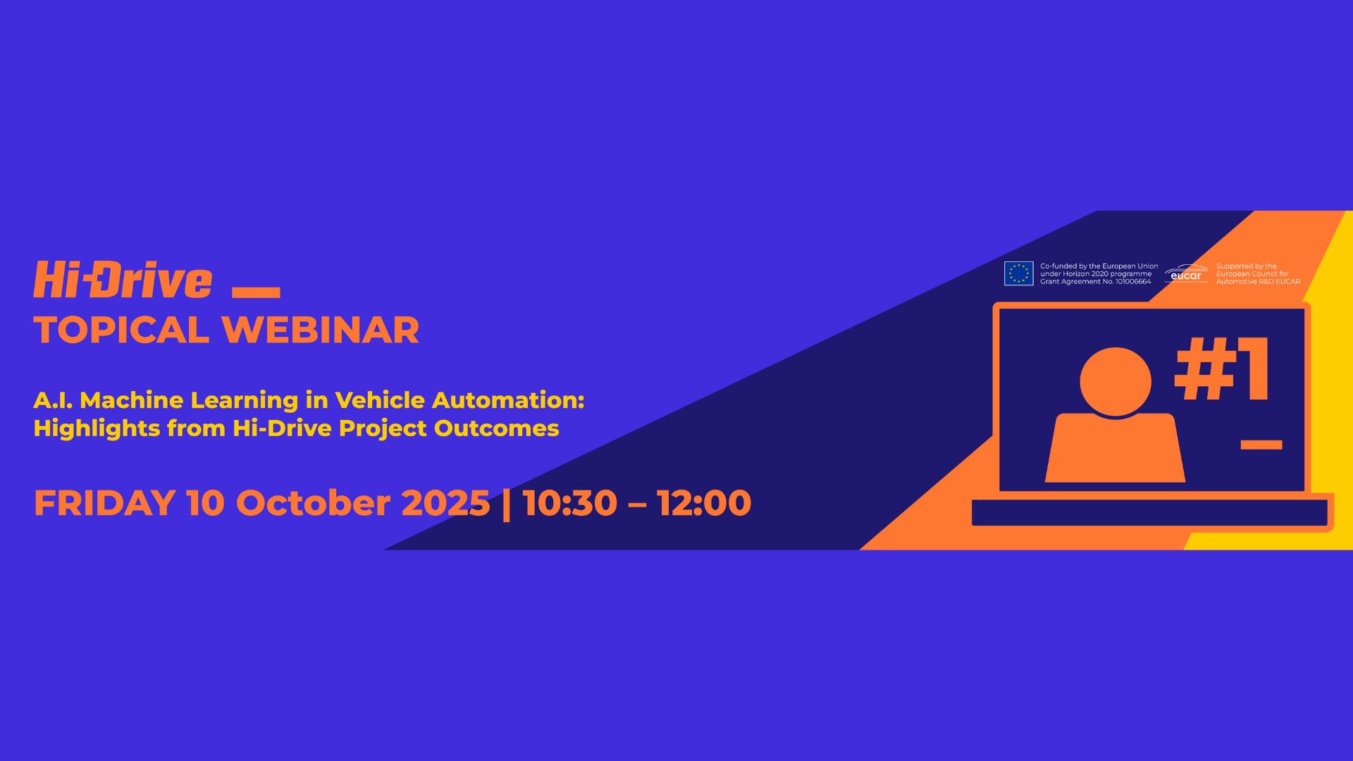 Hi-Drive Topical Webinar Series starting in October