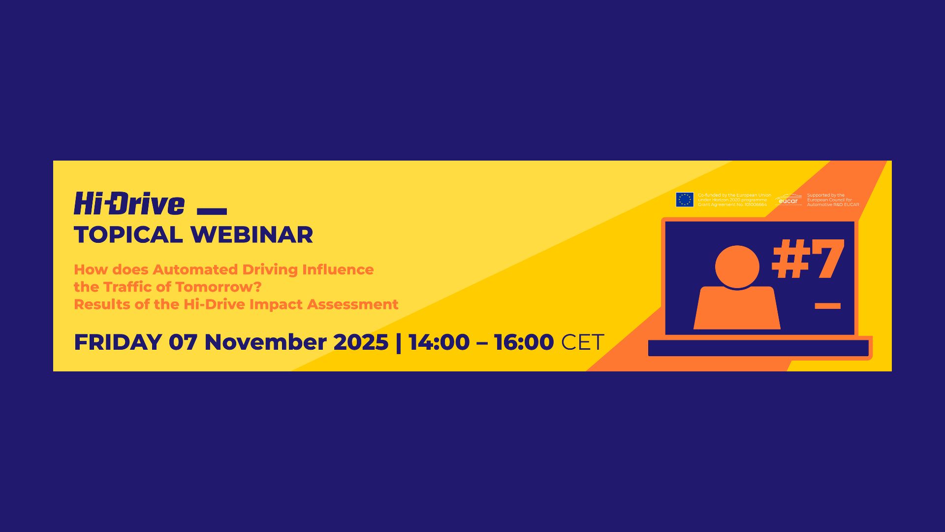 Hi-Drive Topical Webinar #7 – Results of the Hi-Drive Impact Assessment: How does automated driving influence the traffic of tomorrow?