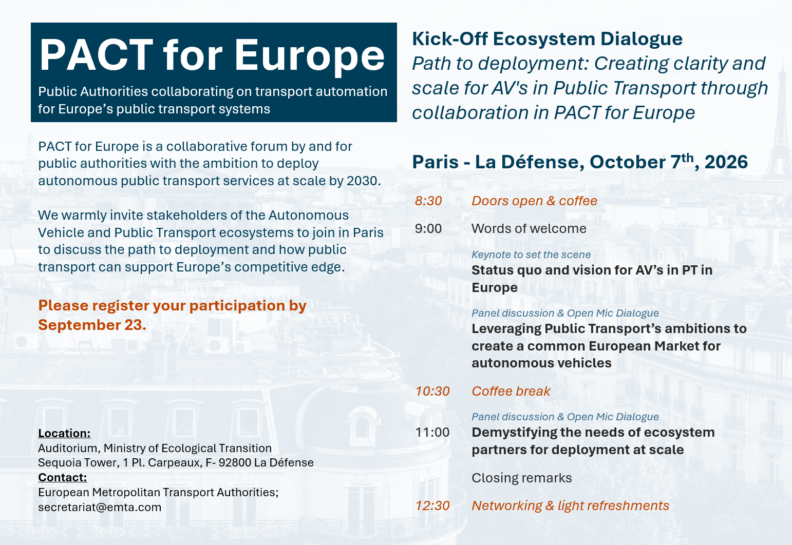 PACT for Europe Forum on Autonomous Vehicles in Public Transport in Europe