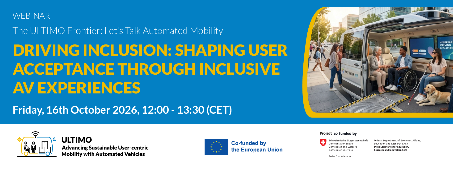 ULTIMO webinar on Driving inclusion: shaping user acceptance through inclusive AV experiences
